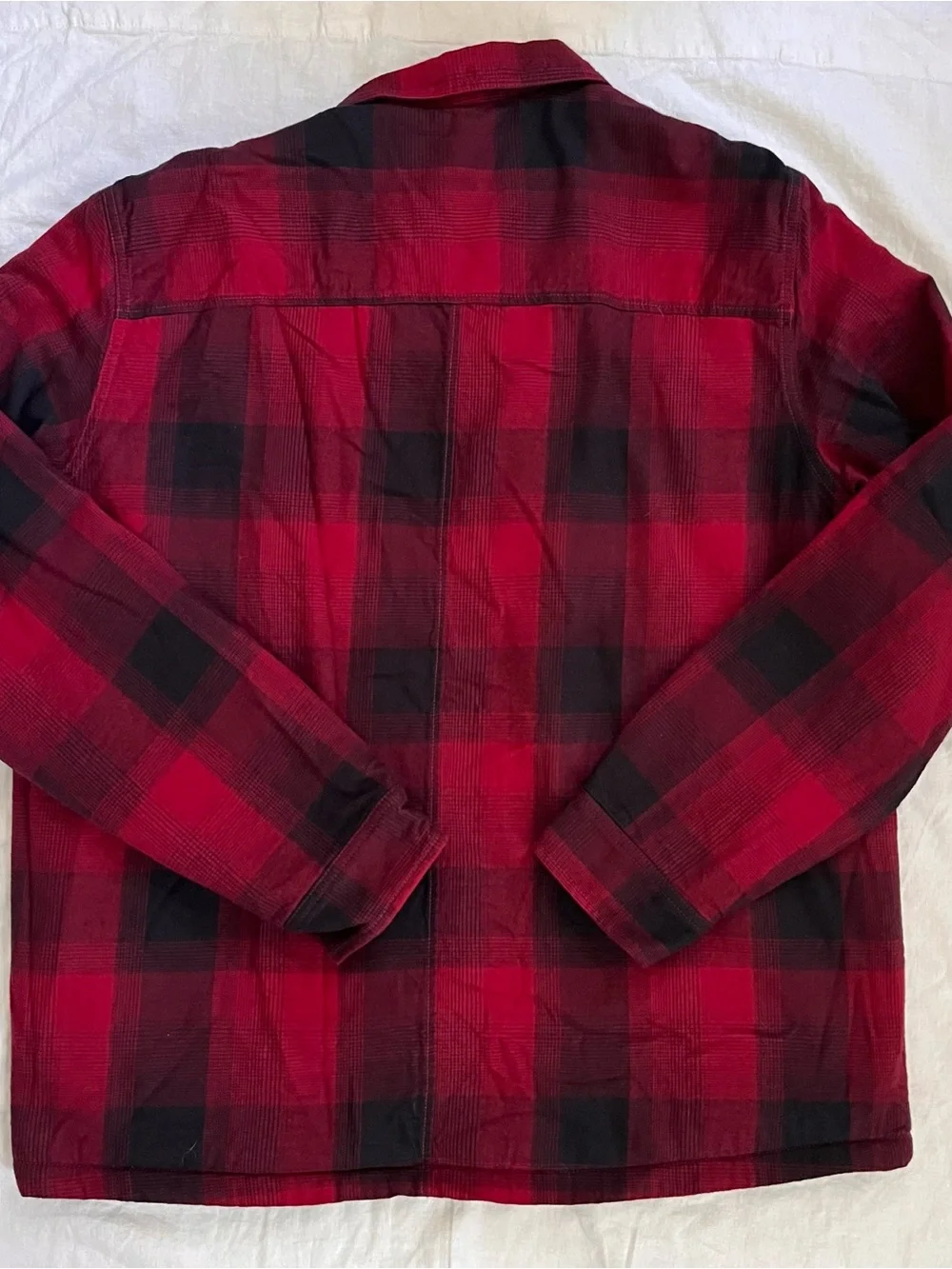 The North Face Red and Black Plaid Lightweight Shirt Jacket